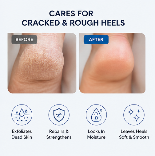 Be Bodywise 20% Urea Foot Cream Roll On 50ml | For Dry & Cracked Heels | With 2% Lactic Acid, Olive Oil & Vitamin E | Helps Repair and Moisturise Cracked Heels